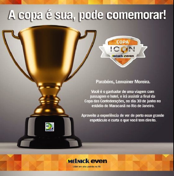 Premiação por resultados em vendas na Copa Icon, da Melnick Even